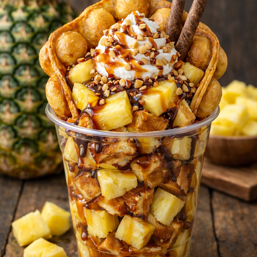 Ananaslı Bardak Waffle